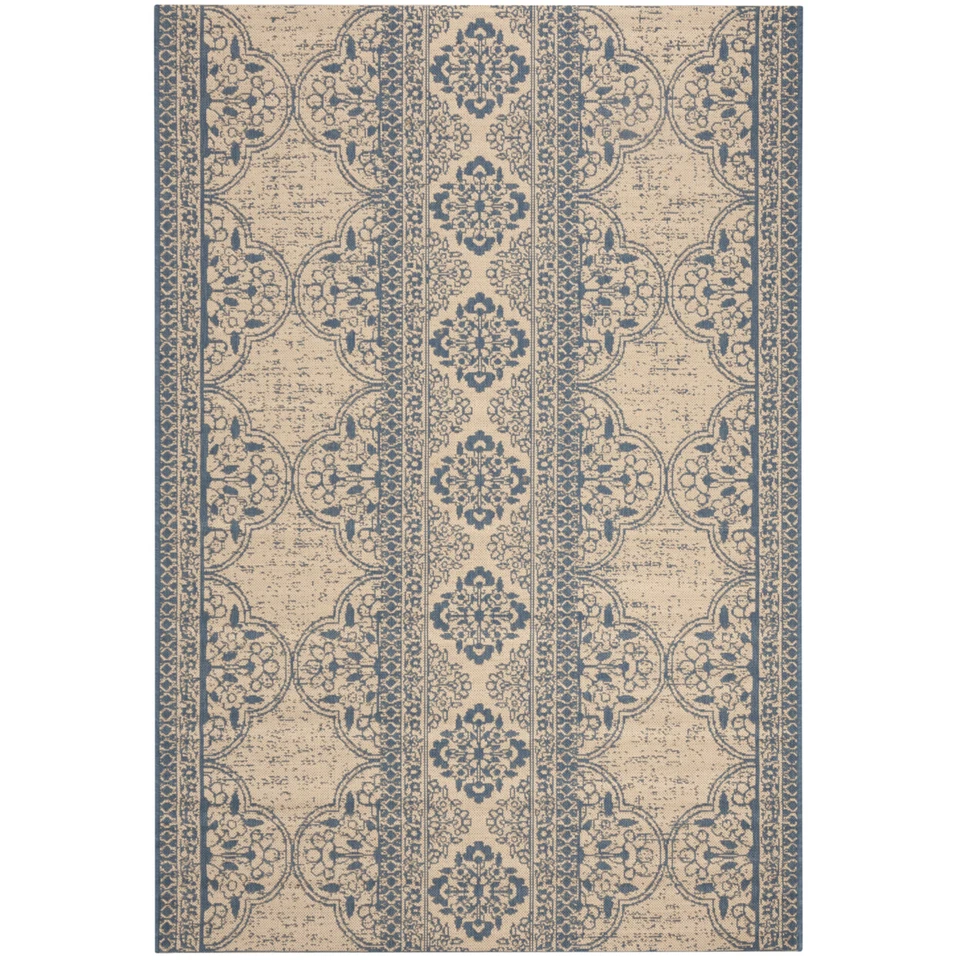 Alfombra SAFAVIEH interior exterior BHS174M casa de playa azul/crema Foto 1 de 1