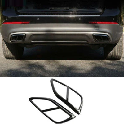 Acabamento do quadro de escape traseiro de titânio preto para Lincoln Continental 2017-2020 - Imagem 1 de 4