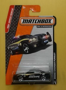 Matchbox DODGE CHARGER PURSUIT SHERIFF Black MBX HEROIC RESCUE - Picture 1 of 4