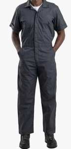 Berne Workwear Axle Short Sleeve Zip-Up Coveralls Pockets Grey Men’s Size XL NWT - Picture 1 of 10