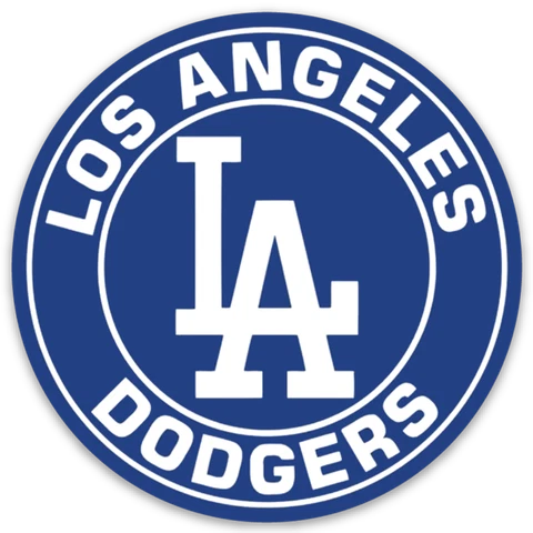Los Angeles Dodgers Monogram Classic Logo Type Round Die-cut MAGNET Cover