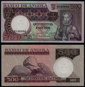 ANGOLA 500 ESCUDOS (P107) 1973 AUNC - Picture 1 of 1