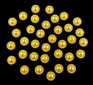 Halbperlen Blumen 11 mm gelborange 35 Stück (lose Halbperlen) Zierperlen  - Bild 1 von 1