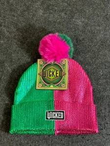 Wicked Unisex zweifarbige Beanie grün & rosa Einheitsgröße neu mit Etikett - Bild 1 von 5