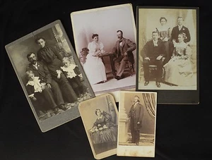 Mix Lot 5 CDV Victorian Cabinet Photos 1860 - 1900 , Photographic Collectibles   - Bild 1 von 5
