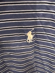 Polo Ralph Lauren Bleu Stripe SHORT SLEEVE POLO SHIRT XL Classic Fit  - Picture 1 of 6