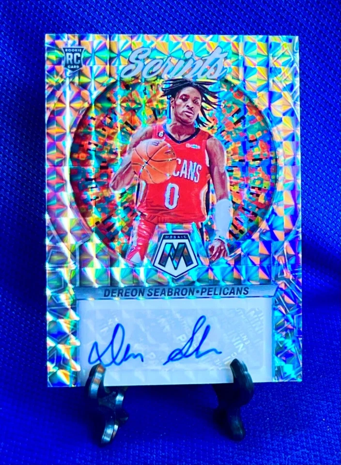 2022 Panini Mosaic Scripts Dereon Seabron Mosaic Rookie Auto RS-SEA RC Utah Jazz - Image 1 of 4