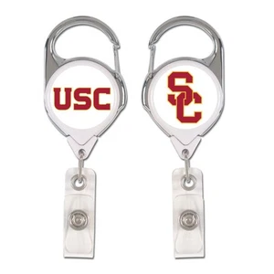 USC TROJANS PREMIUM METAL RETRACTABLE ID BADGE HOLDER KEY NEW WINCRAFT 👀 - Picture 1 of 1