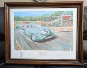 Framed, Signed Print of 1961 Aston Martin DB4GT Zagato '2 VEV' - Picture 1 of 6