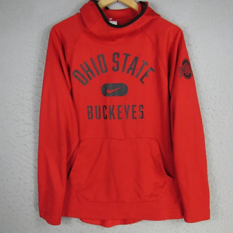 Ohio State Buckeyes Hoodie Mens Medium Red Long Sleeve NCAA Dri Fit Nike Cover