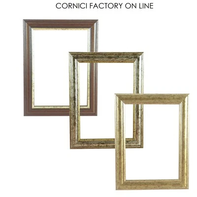 CORNICE LEGNO 741 DA PARETE TAVOLO CLASSICHE ORO ARGENTO PER FOTO STAMPE POSTER - Immagine 1 di 4