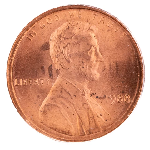 1988 Lincoln Cent ANACS MS65 Red Clashed Dies Certified 1c Cover