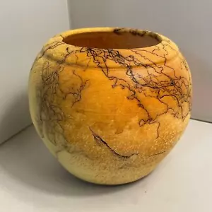 Signierte Rosshaar Keramik Vase in Senf & Gelb EUC - Bild 1 von 8