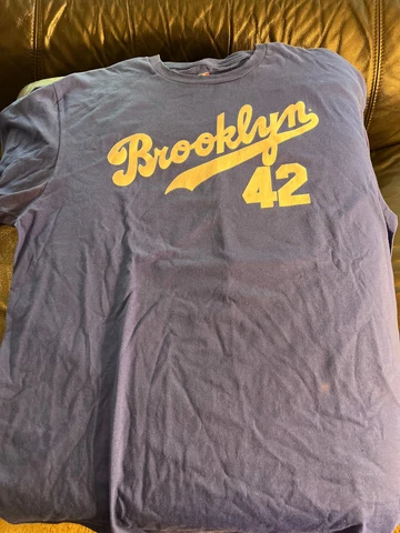 Jackie Robinson Brookly Dodgers T shirt jersey Minty bright blue XL ring spun Cover