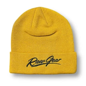 Gorro RAWGEAR Heritage OS amarillo mostaza tejido sombrero logotipo bordado RGX10 NUEVO CON ETIQUETAS - Imagen 1 de 5