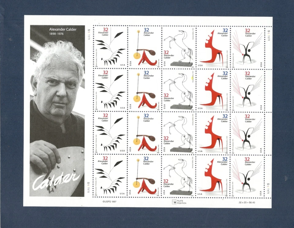Sc # 3198-3202 ~ Full Pane ~ 32¢ Alexander Calder Issue - Image 1 of 1