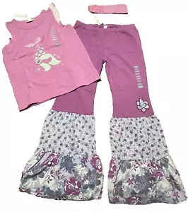 NEW Naartjie Mermaid Tank 3D Flower Pants Headband Sz 9 XXL Girls 3 Pc Pink - Picture 1 of 15
