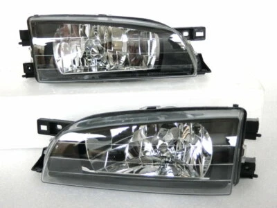 Fit~1993 94 95 96 9798 99-2001~Subaru Impreza GC8 Black Headlight Pair - Image 1 of 3