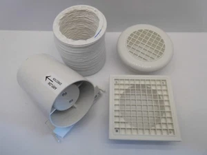 KIT DE VENTILADOR EXTRACTOR TEMPORIZADOR EN LÍNEA MANROSE SF100T 4" 100MM BAÑO DUCHAS INODOROS - Imagen 1 de 4