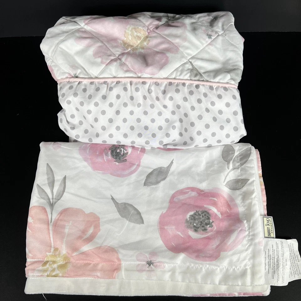 Juego de 2 piezas de ropa de cama Sweet Jojo Designs acuarela floral moisés bebé niña Foto 1 de 4