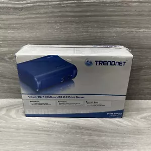 TRENDNET 10/100 MBPS 1-PORT PRINT SERVER TE100-P1U USB 2.0 High SPEED BRAND NEW - Picture 1 of 4