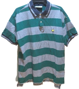 Masters Slazenger Green Hong Kong Striped Augusta National Golf Polo Shirt XL - Picture 1 of 2