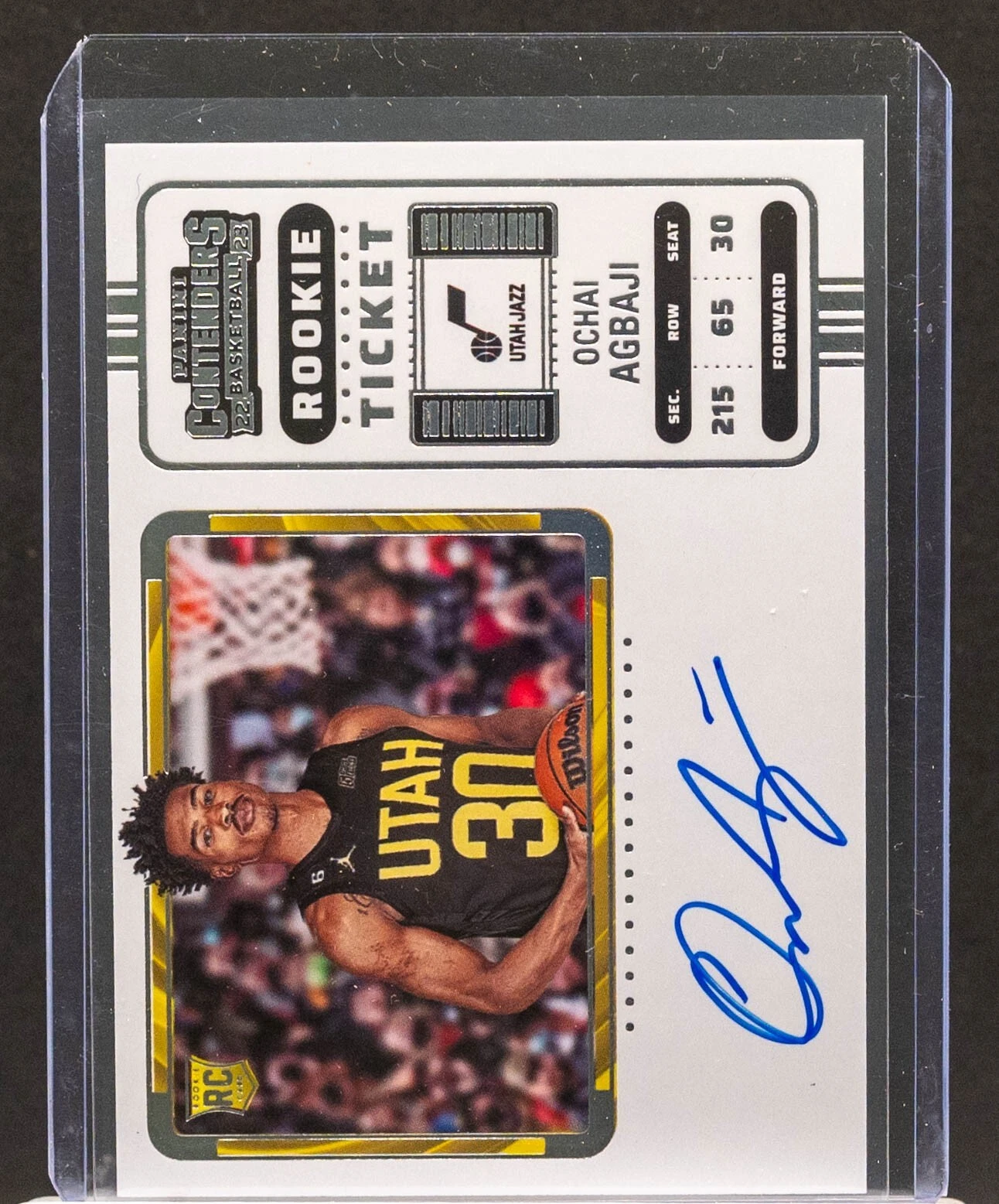 Ochai Agbaji 2022-23 Contenders 104 Variation Rookie Ticket RC Auto BH2