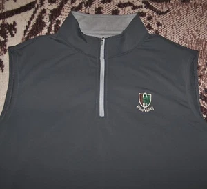 PETER MILLAR 1/4 Zip Pullover Vest Sweater Shirt PINE VALLEY GOLF CLUB XL Gray - Picture 1 of 7