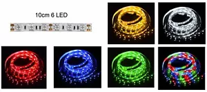 Streifen 6 LED SMD 5050 3528 10cm Weiß Rot Blau Gelb Grün RGB Licht 12V - Bild 1 von 8