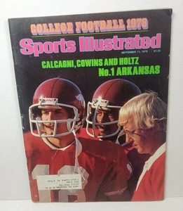 Arkansas Coach Lou Holtz, Qb Ron Calcagni Sports Illustrated 11. September 1978 - Bild 1 von 2