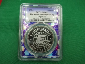 Hermosa moneda Engelhard American Prospector 1984 1 OZ plata MS65 PCGS elegante ho - Imagen 1 de 5
