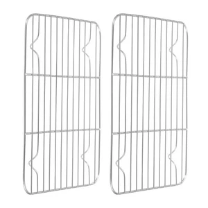 Estante rectangular para galletas de alambre de acero inoxidable de 9,7" x 7,1", plateado 2 piezas - Imagen 1 de 6