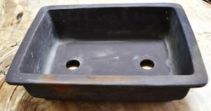 Bonsai Pot Tokoname Rectangle 27x20x9cm Vintage piece that matches the aged wood - Picture 1 of 20
