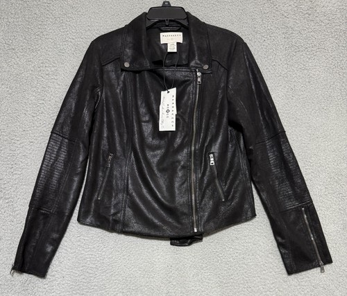 VETEMENTS Giacca Moto Marrakech Anthropologie Zoe Nera Anticata Full Zip Donna L NUOVA