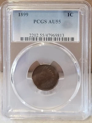 1899 Indian Head 1C PCGS AU55 - Image 1 of 4