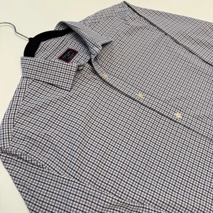 UNTUCKit Long Sleeve Button Down Shirt White Blue Red Plaid Dress - Large - Picture 1 of 6
