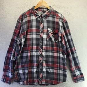 Camisa con botones de franela Zoo York para hombre 2XL XXL roja negra patinadora a cuadros - Imagen 1 de 17