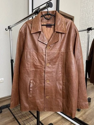 Chaqueta Abrigo AAR Yohji Yamamoto Vintage Cuero Marrón Años 90 RARA Talla Grande Foto 1 de 4