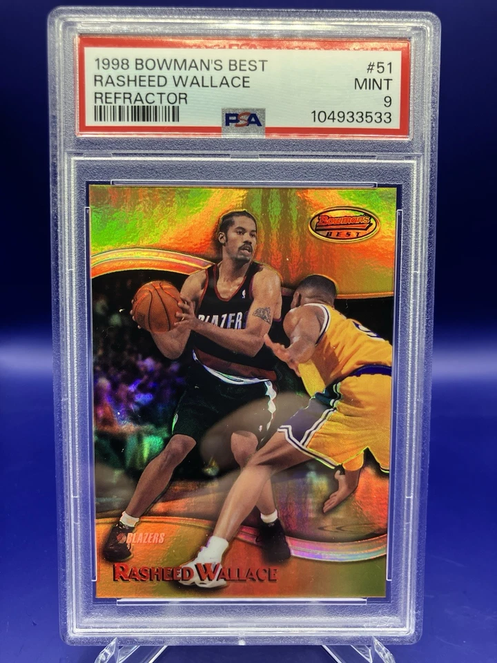 1998-99 Bowmans Best Rasheed Wallace Refractor /400 PSA 9 Blazers - Image 1 of 2