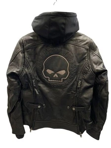 Men's Harley-Davidson Aurora Ii 3-In-1 Leather Jacket Riders Hood Skull S - Picture 1 of 12