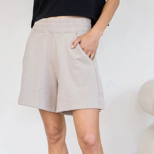 AYR The TV Short Pima Cotton Fleece High Rise Lounge Pull On Sweat Shorts Shroom - Bild 1 von 8