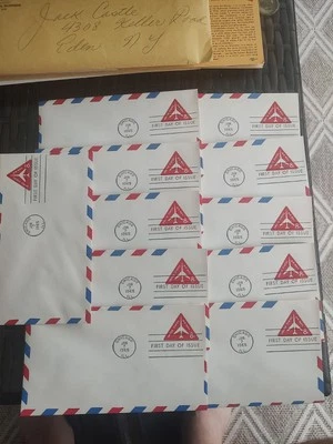 Lot of 11 USA Airmall Stamp FDC 1965 Scott UC37 New Blank Envelopes USPS Chicago - Image 1 of 4