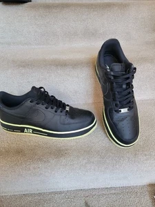 Nike Air Force 1 Low Ribbon Nero Barely Volt Neon Uomo Taglia 11 - Foto 1 di 10