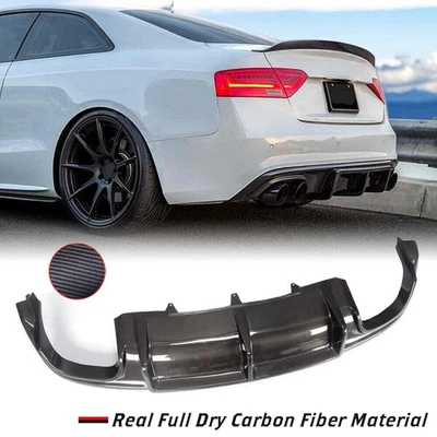 Parachoques trasero de carbono real difusor labio para Audi S5 A5 B8.5 Sline cupé 2012-17 Foto 1 de 4