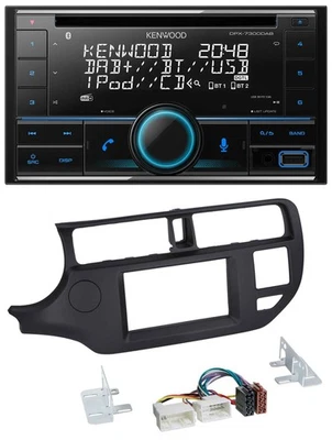 Kenwood CD 2DIN DAB USB MP3 Bluetooth Autoradio für Kia Rio 11-14 UB schwarz - Bild 1 von 4