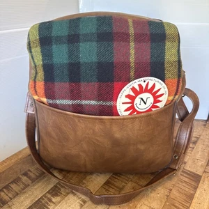 Vtg 1970 Picnic/Stadium Bag & Plaid Faribo Wool Blanket 52”x72” 100yrs USA - Picture 1 of 8