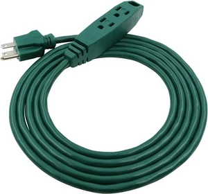 9 ft 3 Outlet Lawn & Garden Outdoor Extension Cord 16/3 SJTW, Green Power Cor... - Picture 1 of 8