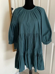 New” Mud Pie Boutique Women's Size Small Tiered Dress Peasant Green Ruffle - Picture 1 of 8