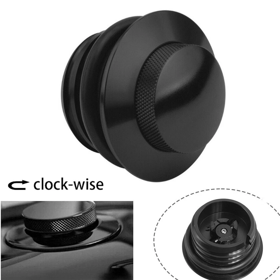 Black Motorcycle Flush Mount Pop Up Vented Fuel Tank Gas Cap For Harley Davidson Foto 1 de 4