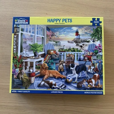500 peças quebra-cabeça ~ Happy Pets por Mary Thompson ~ PUZZLE MONTANHA BRANCA - Imagem 1 de 4